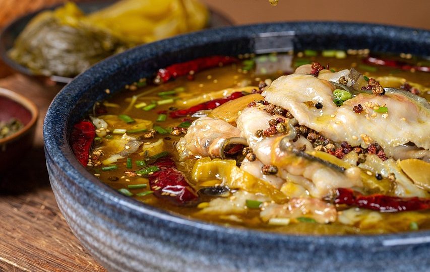 sturgeon, nature, hot pot, rattan pepper fish soup, fish, chinese food, pickled vegetables, food, soup